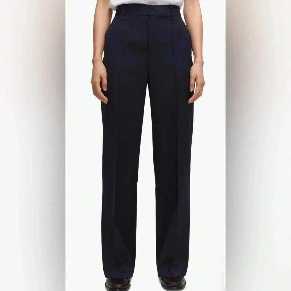 Mango (MNG) Pinstripe Straight Leg Pants